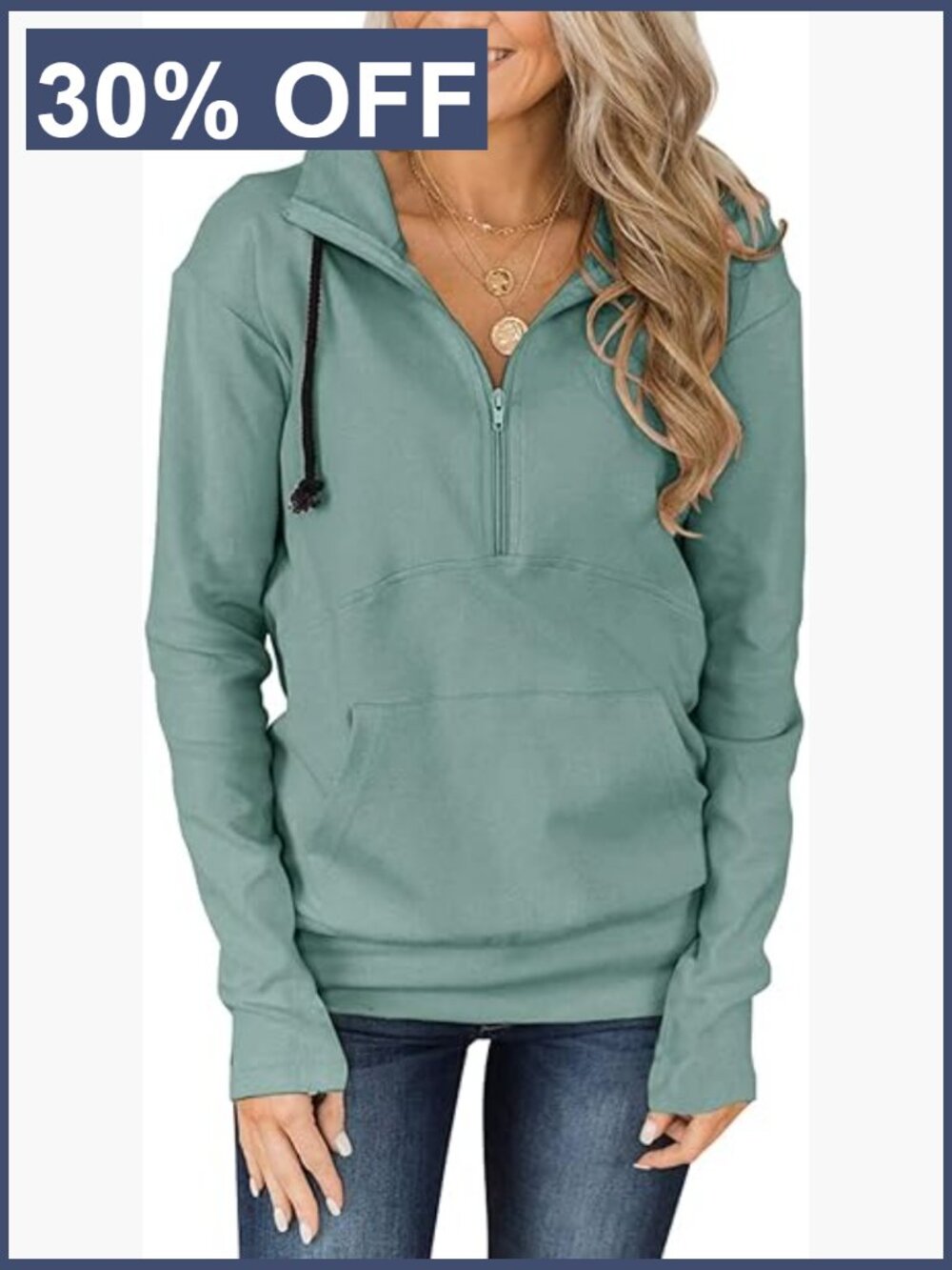 Quarter Zip Pullover Hoodie with Pocket Long Sleeve Sweatshirt